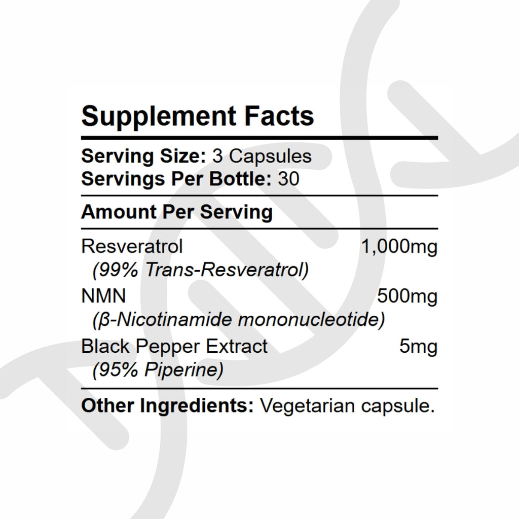 1000mg Resveratrol & 500mg NMN