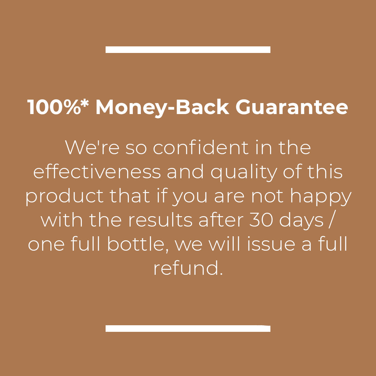 Money-back guarantee on probiotic supplement