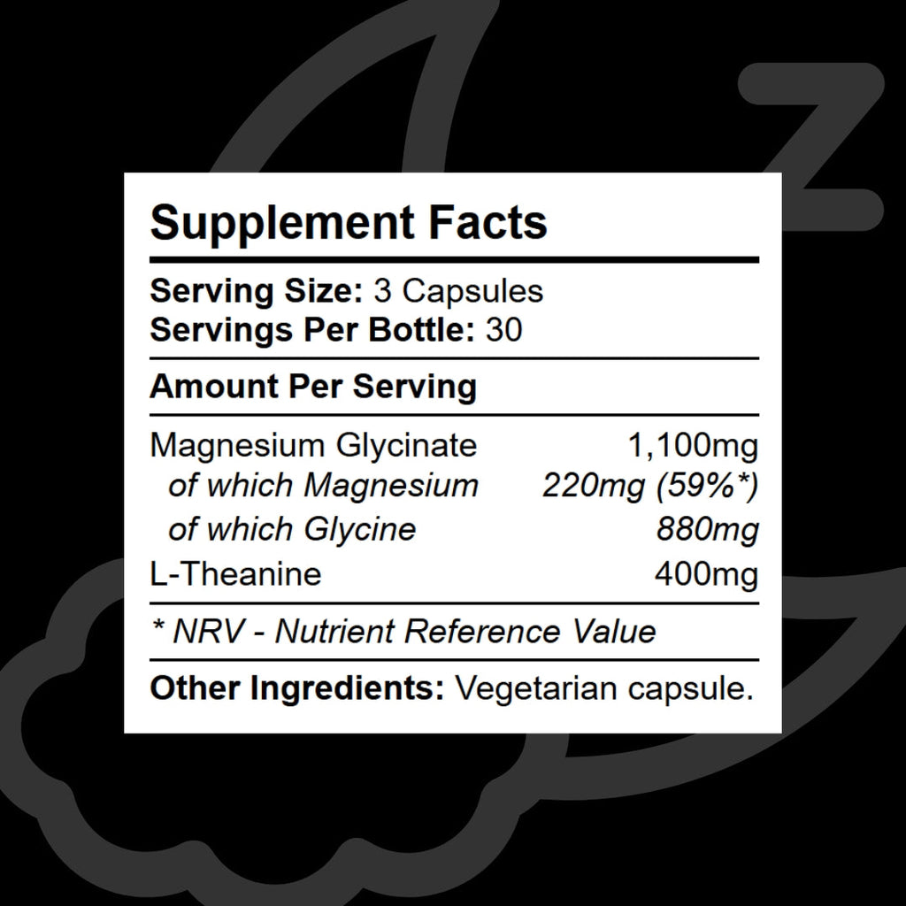 Magnesium Glycinate 1100mg + l-theanine 400mg for better sleep